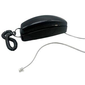 att&t 210 telephone landline black retro push button includes cords READ used sc